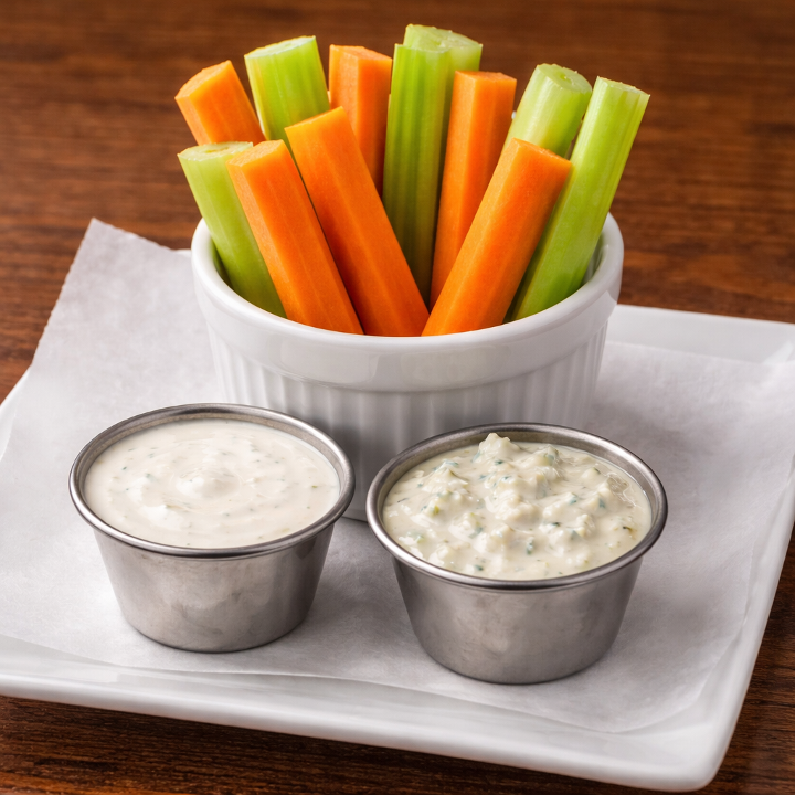 Celery & Carrot Combo (Incl. 1-Each Buttermilk Ranch & Blue Cheese Dips).