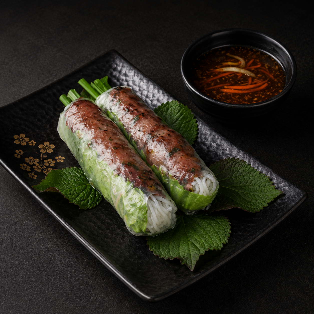 [6A] Pork Sausage Spring Rolls.