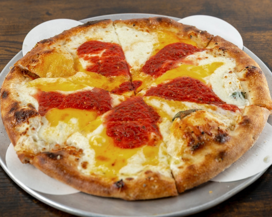 Mama's Famous 4 Cheese Pizza.