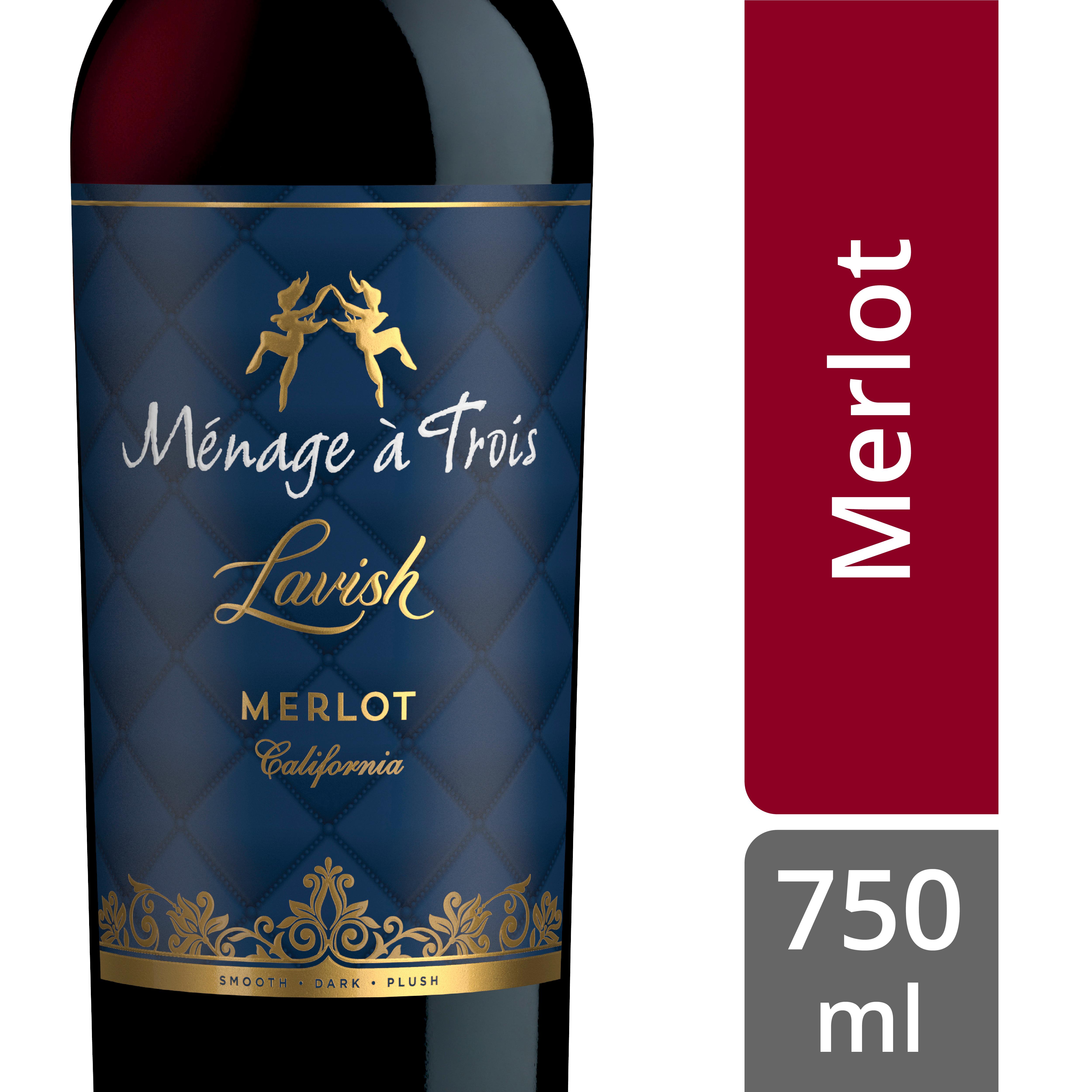 Menage a Trois Merlot Lavish 2019 750ml.