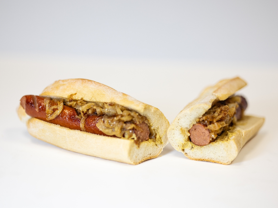 Grilled Hot Dog.