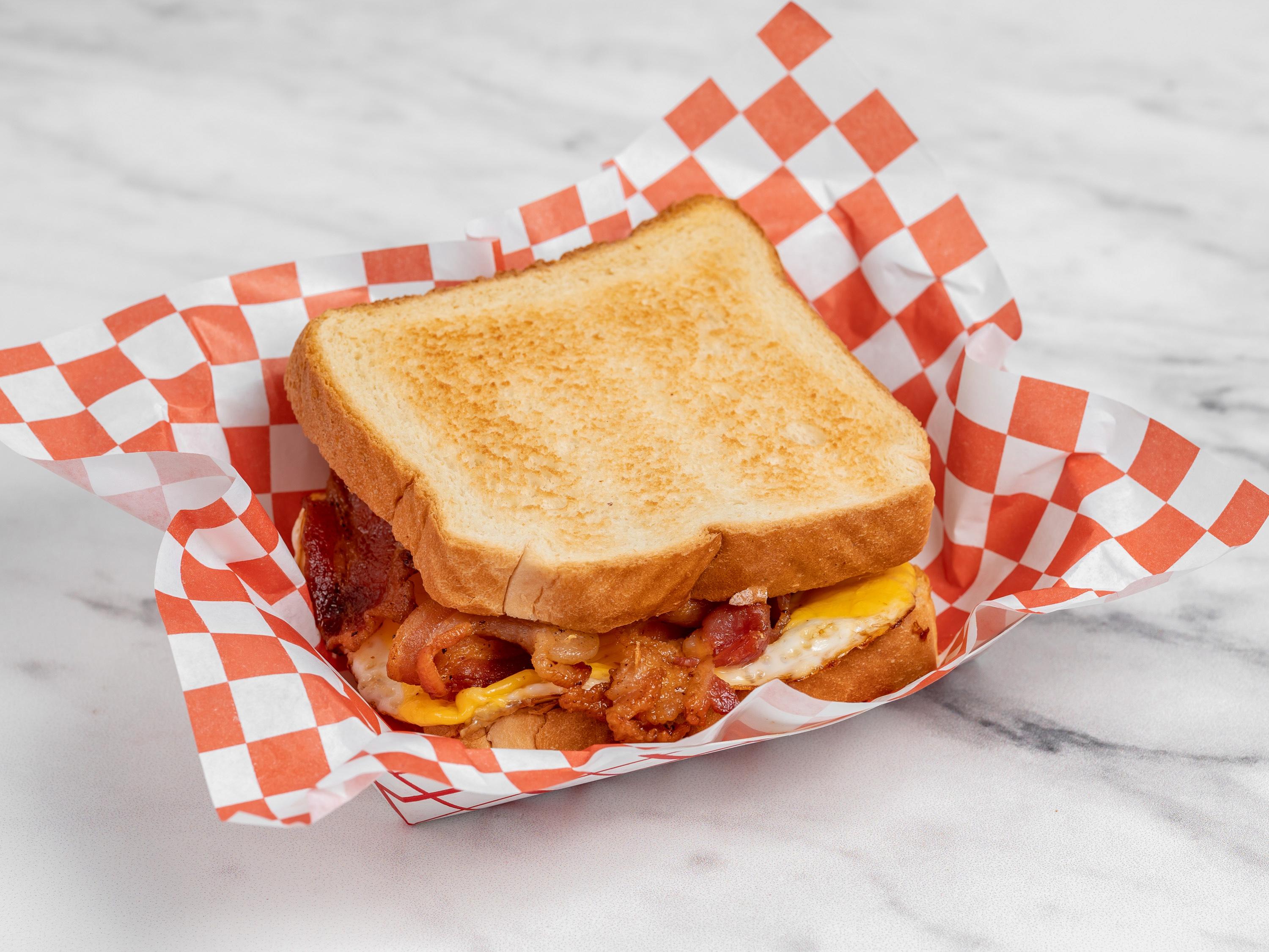 Breakfast Sandwich on Sliced Toast.