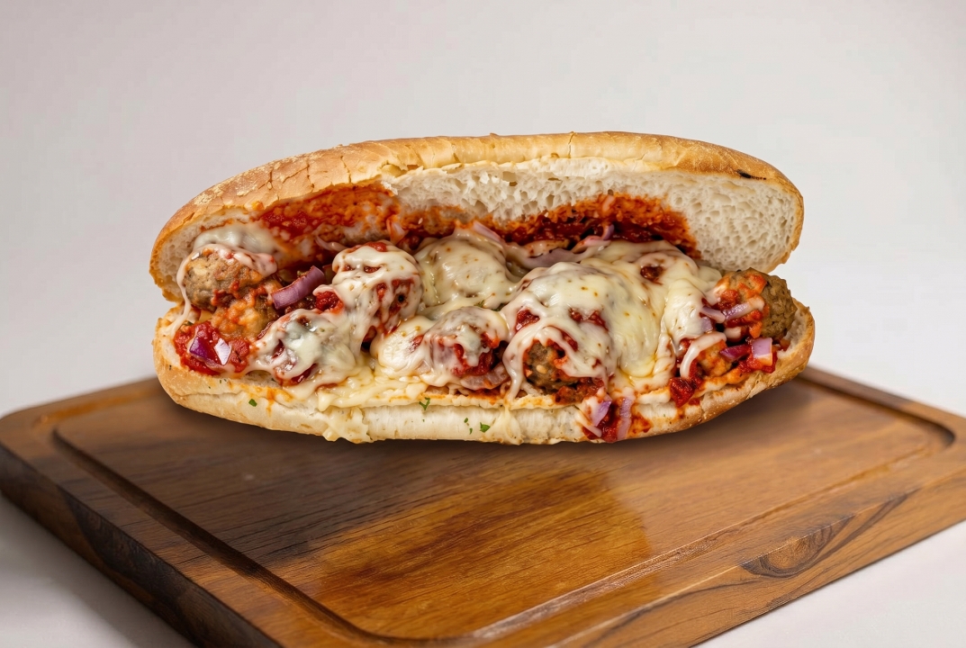 Shrimp Parmigiana Sandwich.