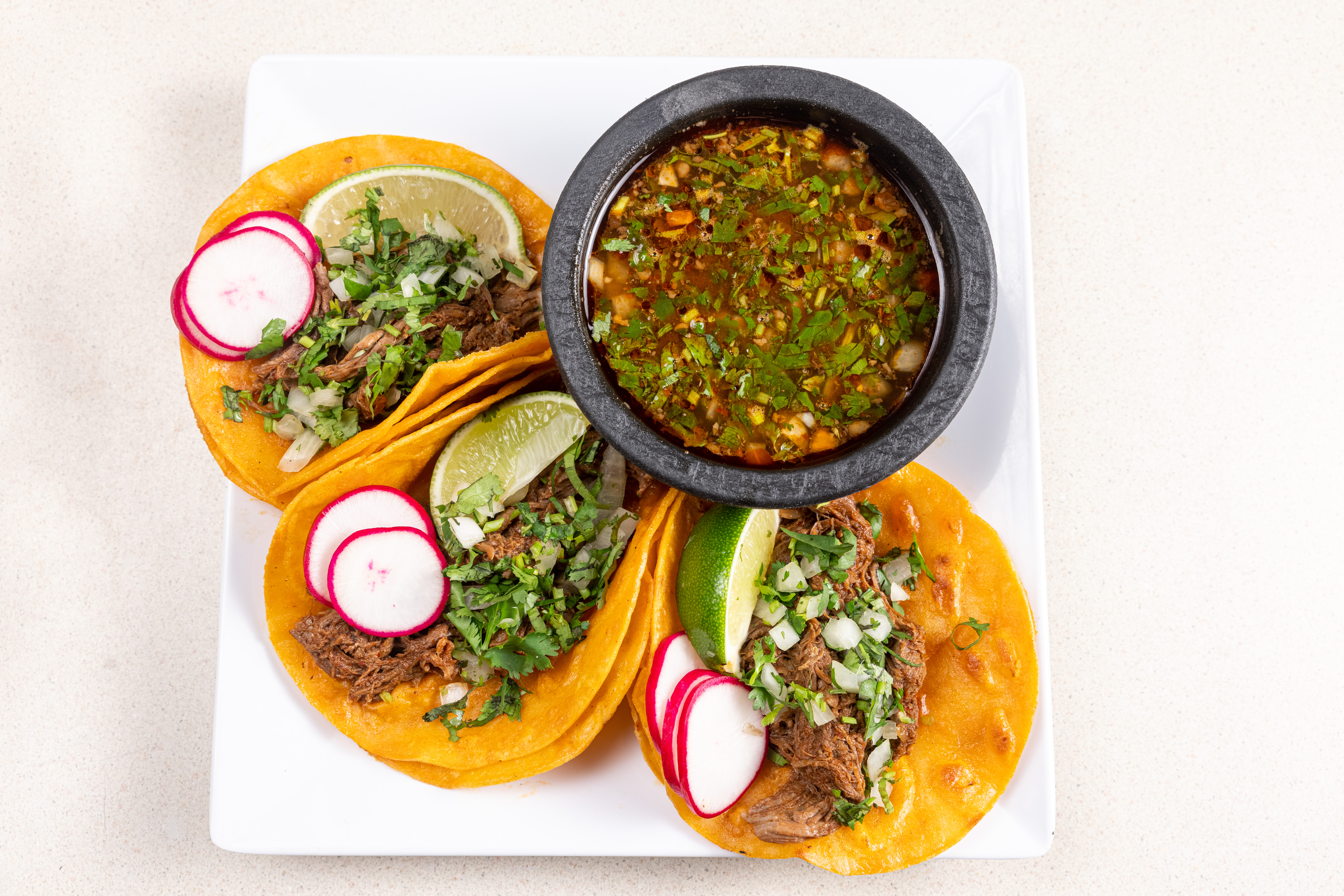 Birria Tacos (3) W/ Consome.