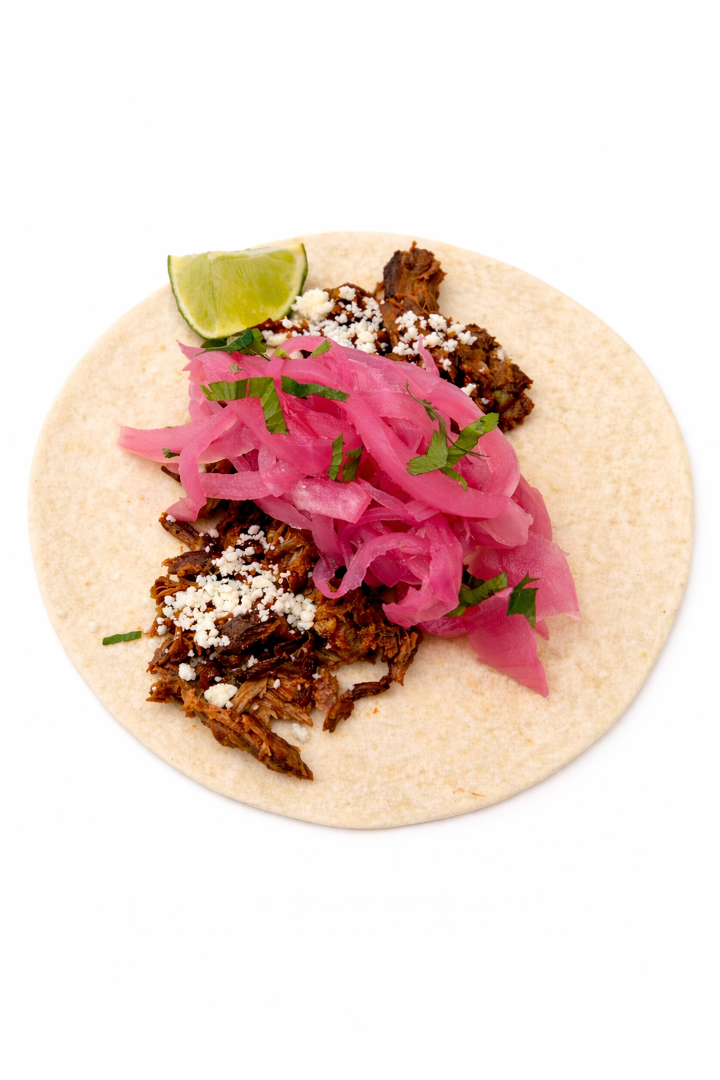 Braised Beef Barbacoa Taco.