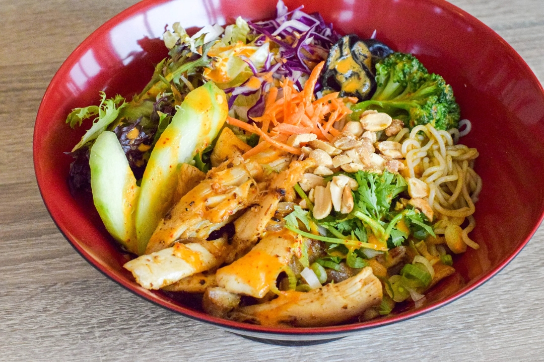 Cilantro Lime Soy Rice Noodle w/ 1 Protein+ Drink.