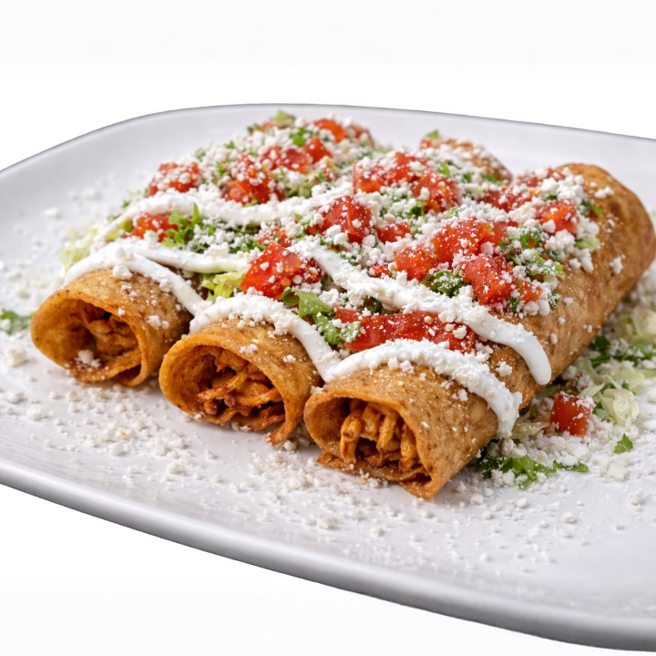 TINGA CHICKEN FLAUTAS.