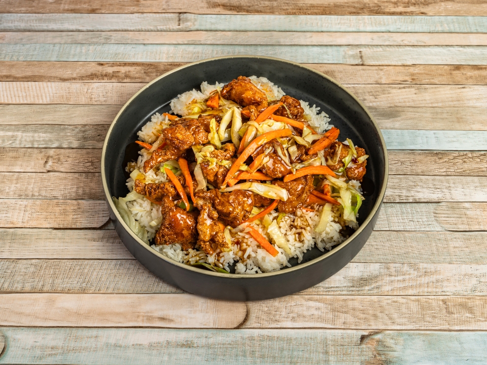 Orange Chicken Rice Bowl.
