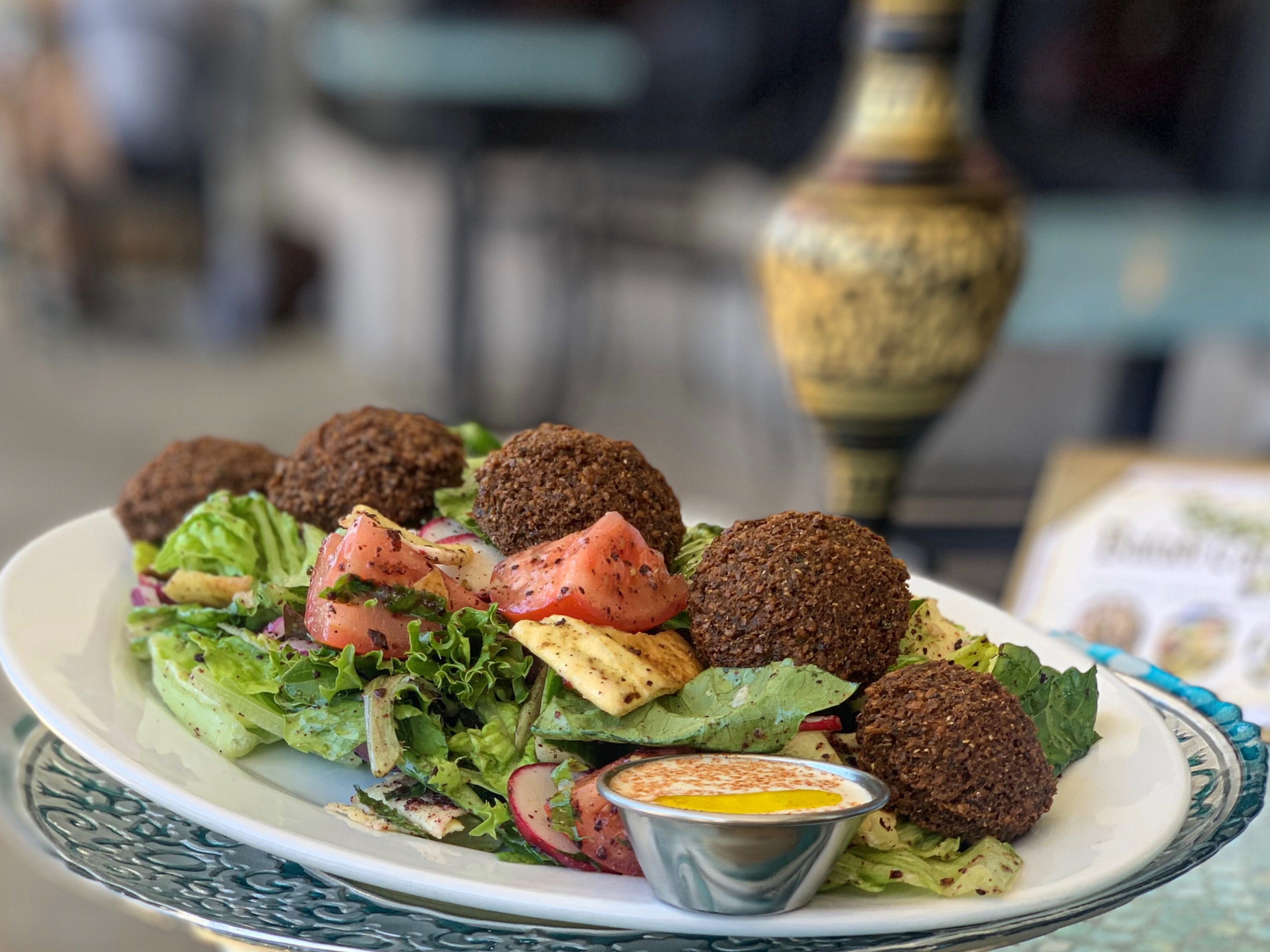 Lunch - Falafel Salad Platter.