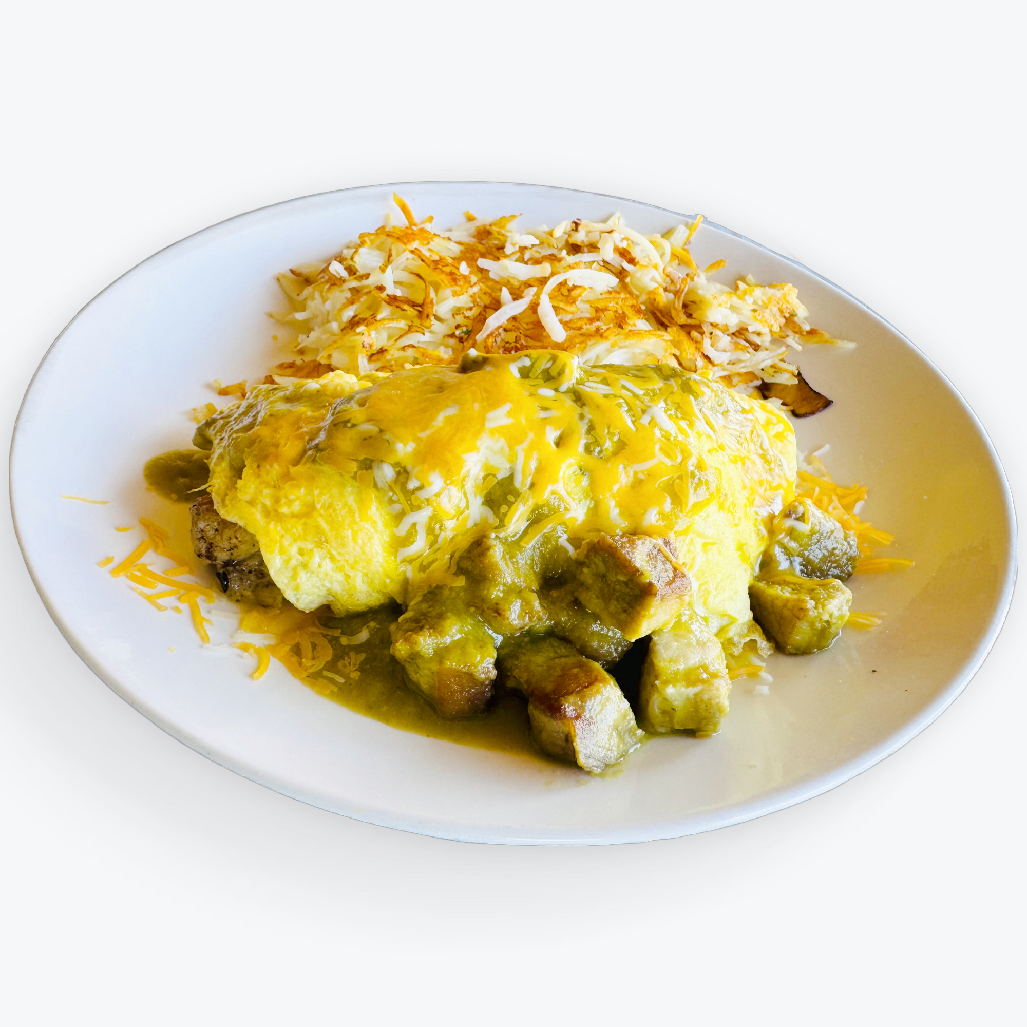 CHILE VERDE OMELET.