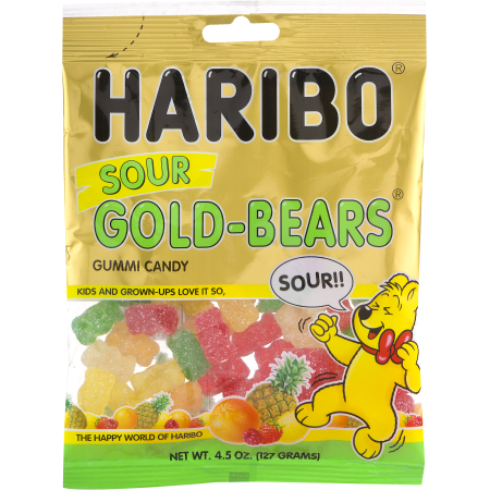 HARIBO Sour Goldbears Gummi Candy.