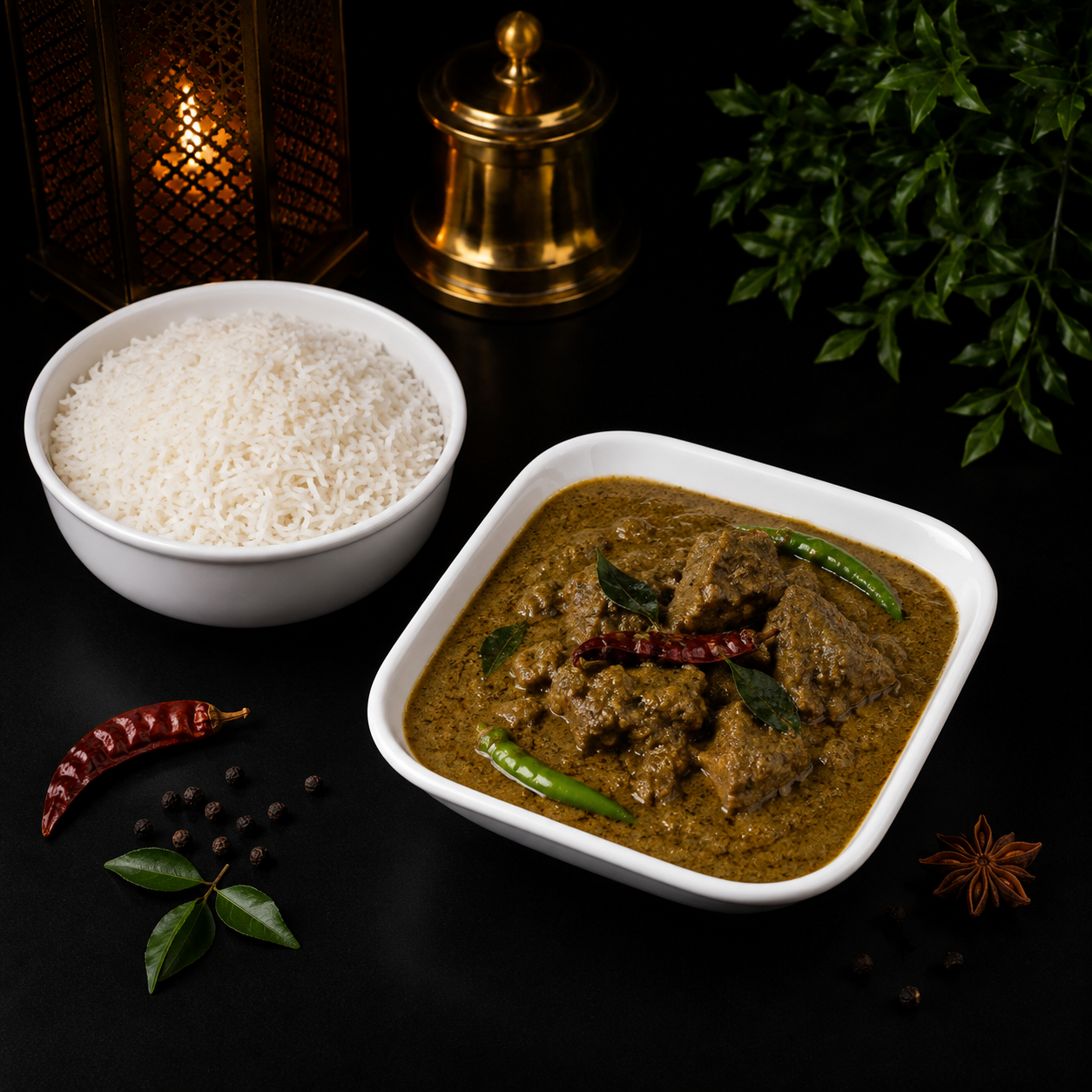 Gongura Goat Curry (Sorrel Leaf Goat Curry).