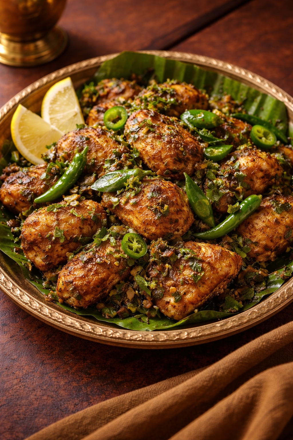 Pachi Mirchi Kodi Fry.