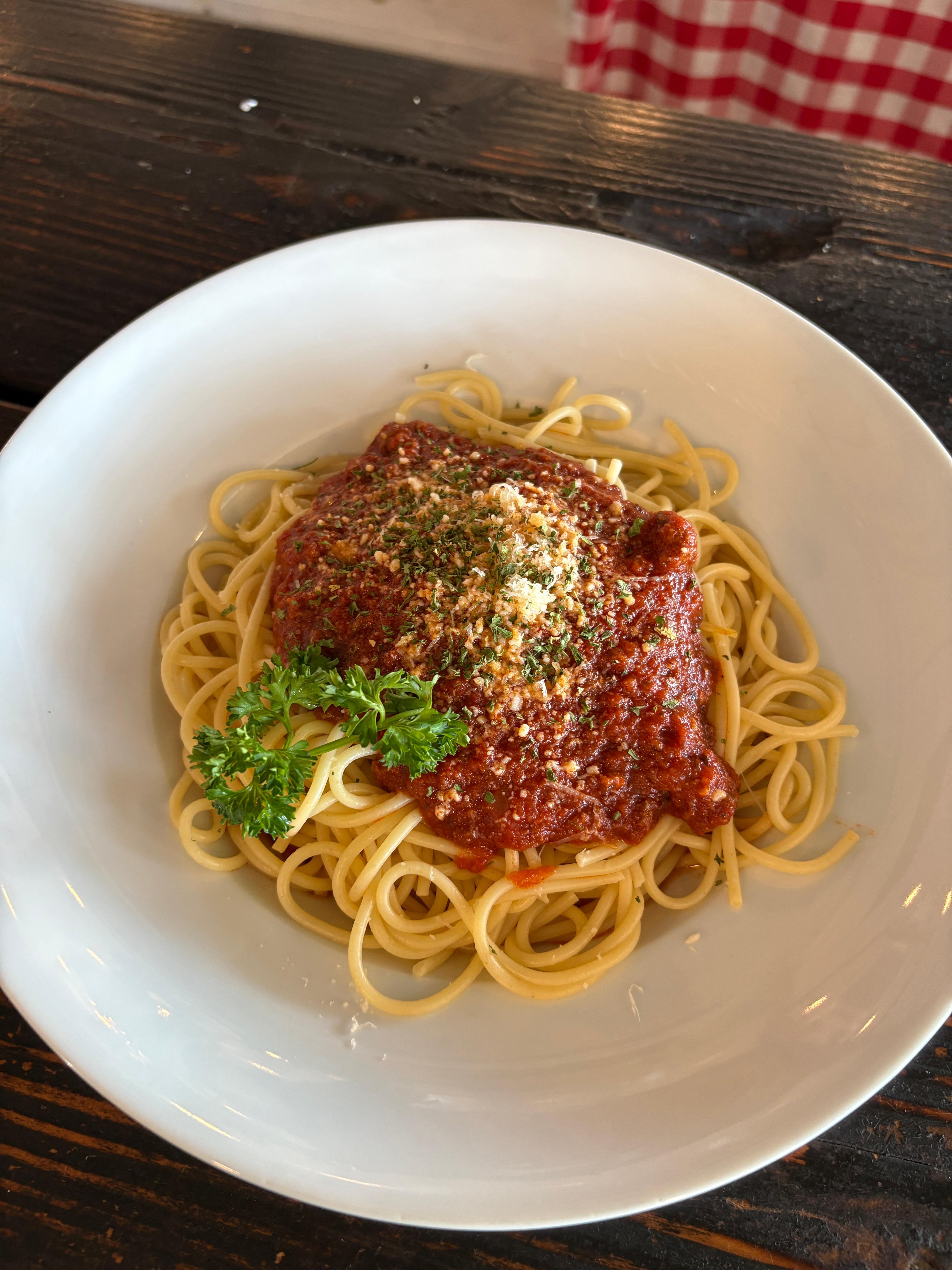 Meat Sauce Pasta.