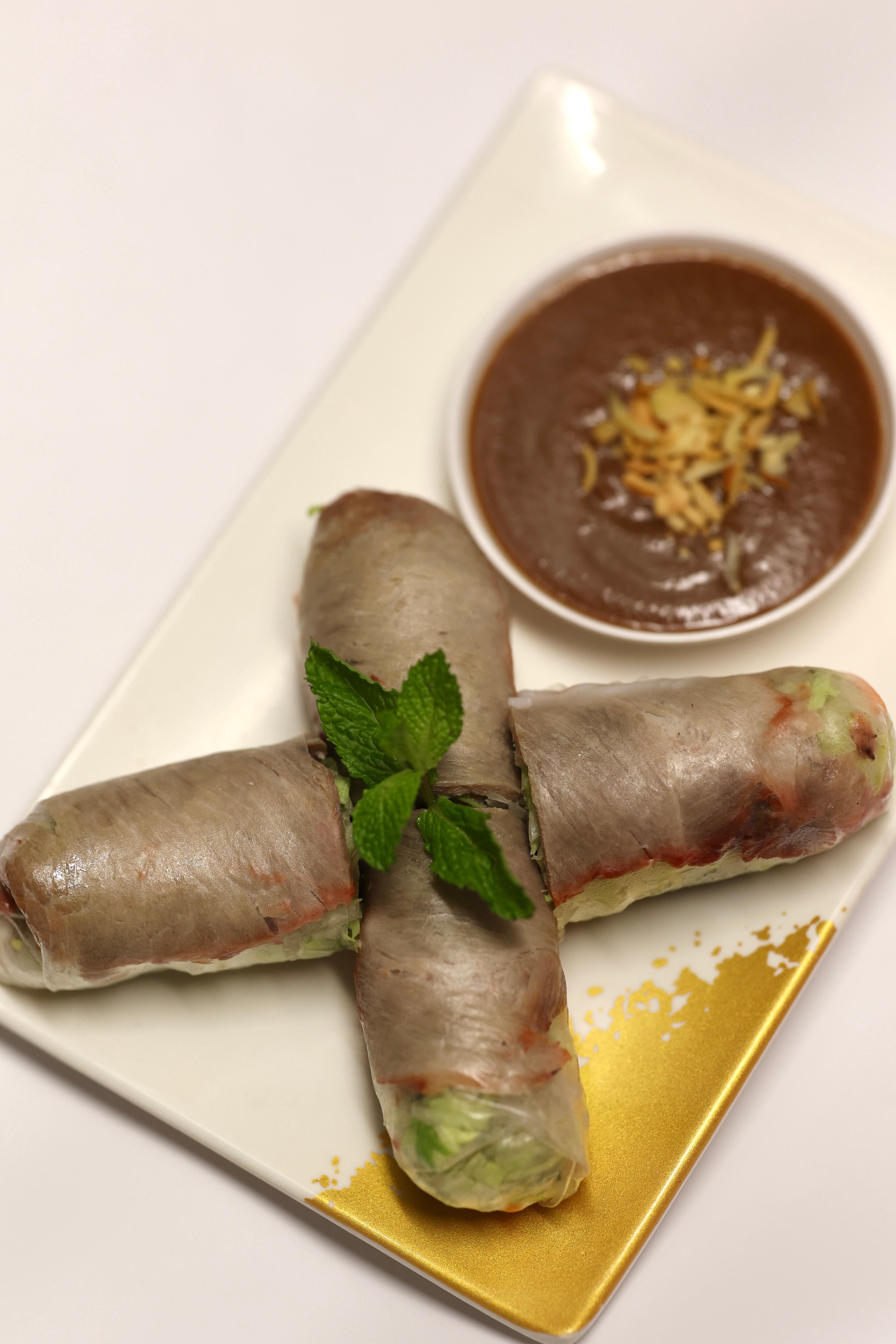 BBQ Pork Spring Roll.