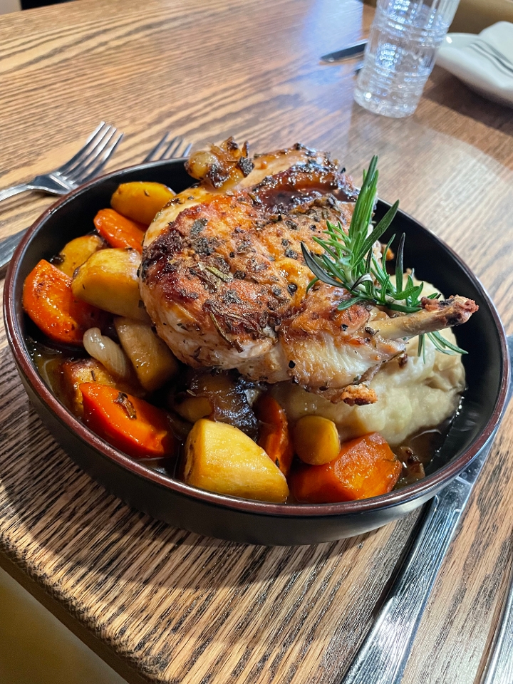 Herb Cured Pan Pressed Bell and Evans Chicken.