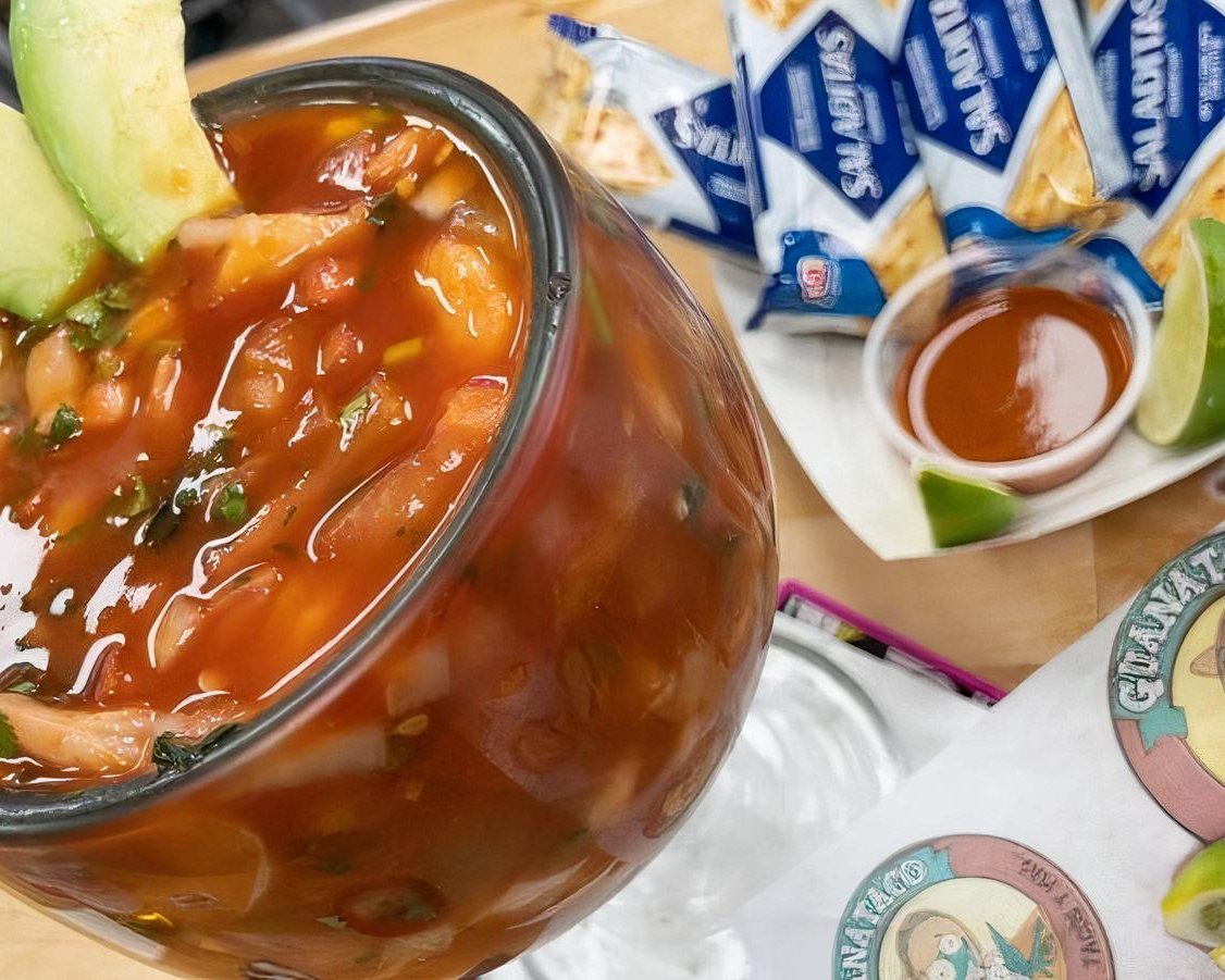 COCTEL DE CAMARON  (Mexican shrimp cocktail).