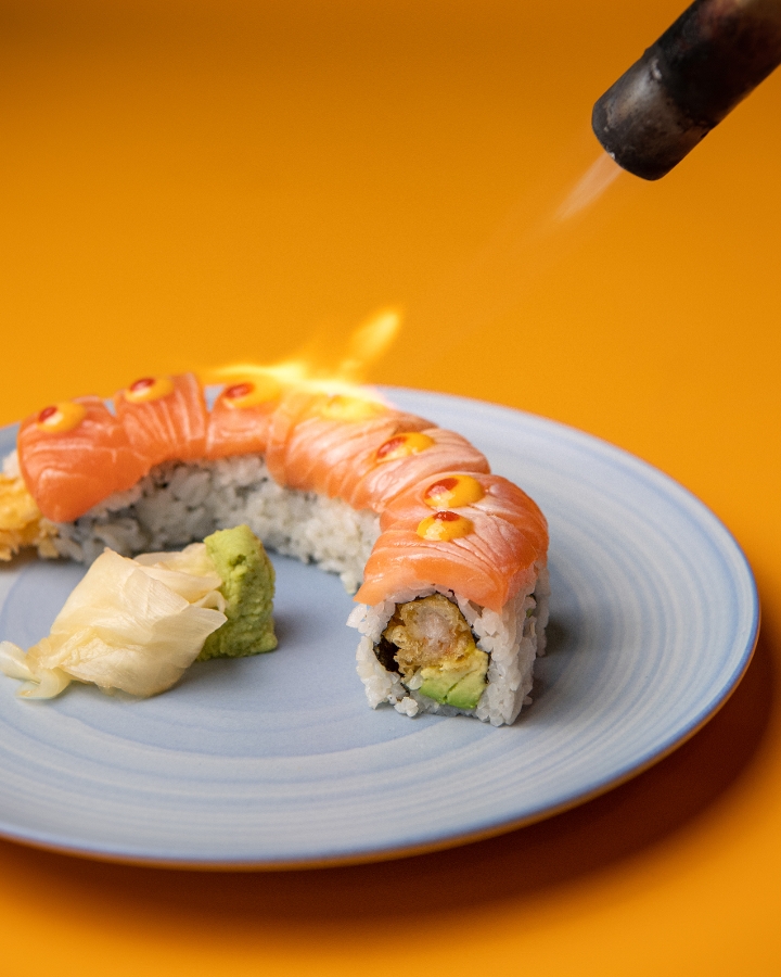 Seared Salmon Tempted Tempura.
