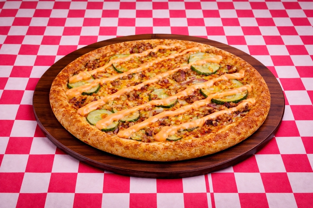 Small Cheeseburger Bomb Pizza 10(Greek Style).