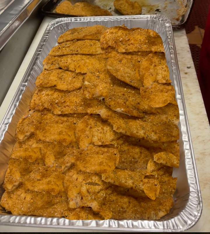 Romano Chicken Catering Serving.