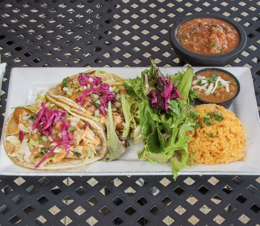 LIFES A BEACH FISH TACO DUO.