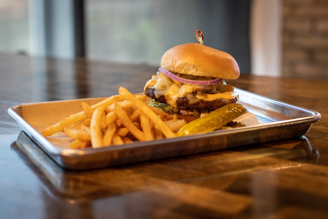 Mushroom and Swiss Burger.