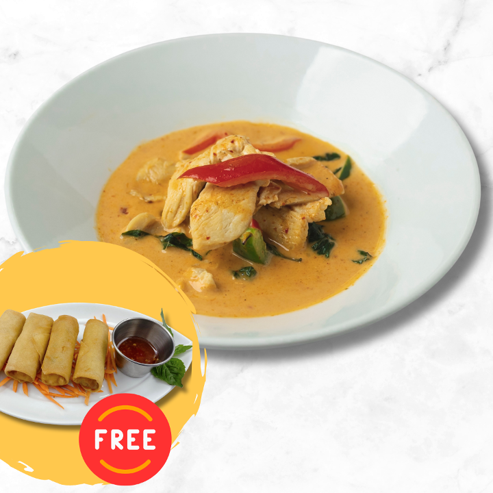 Panang Curry (with FREE Vegetable Spring Rolls).