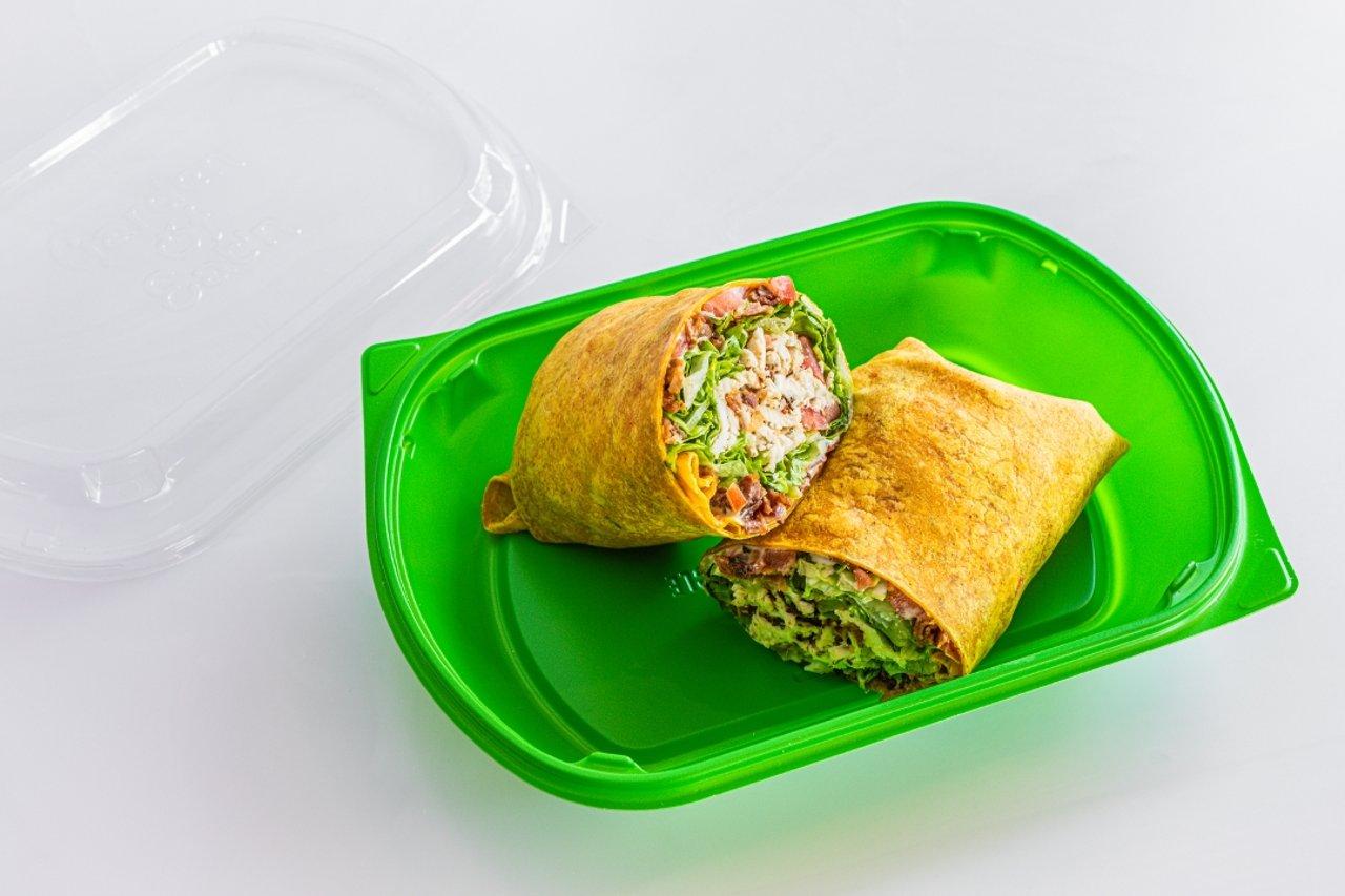 Spicy chicken bacon wrap.
