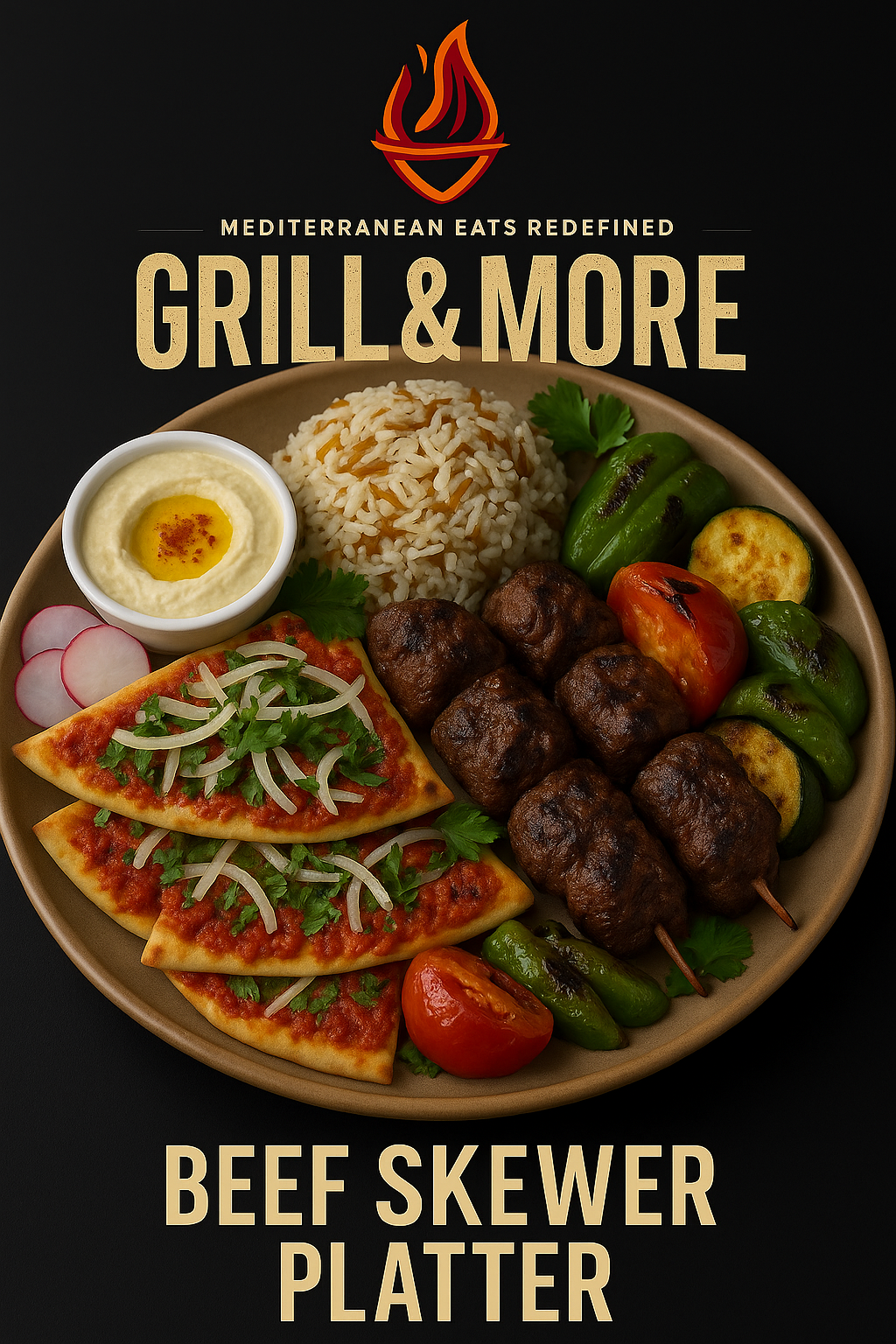 Beef Skewer Platter.