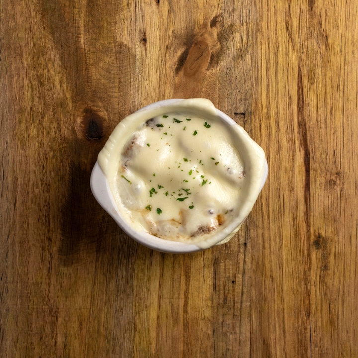 French Onion Au Gratin.