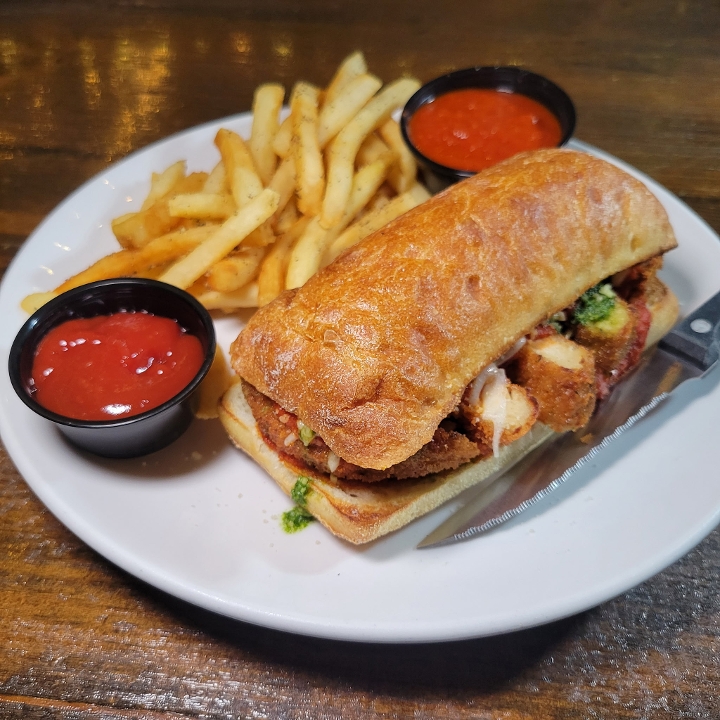 Chick'n Parm Sandwich.