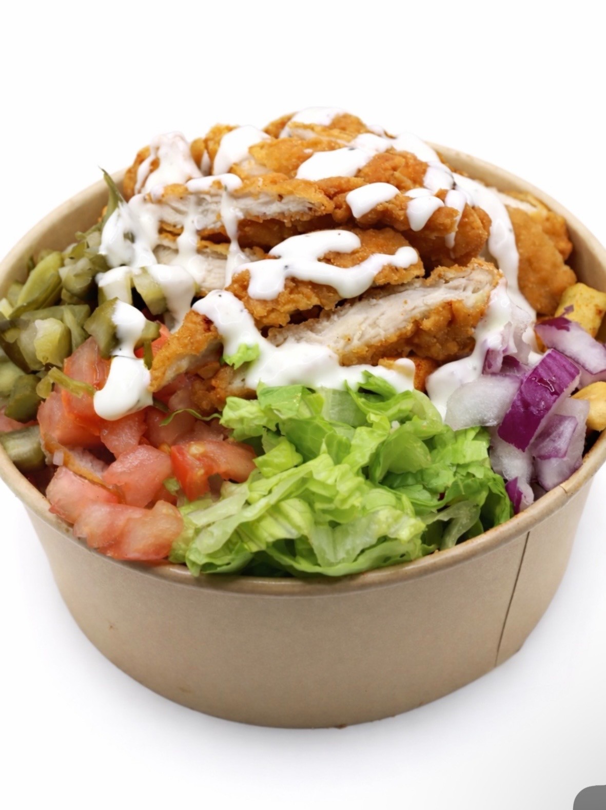 Chicken Cream Chop Bowl.