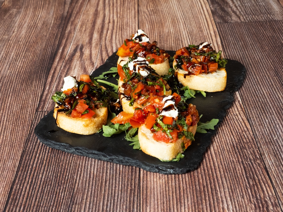 Garden Tomato Bruschetta Crostini.