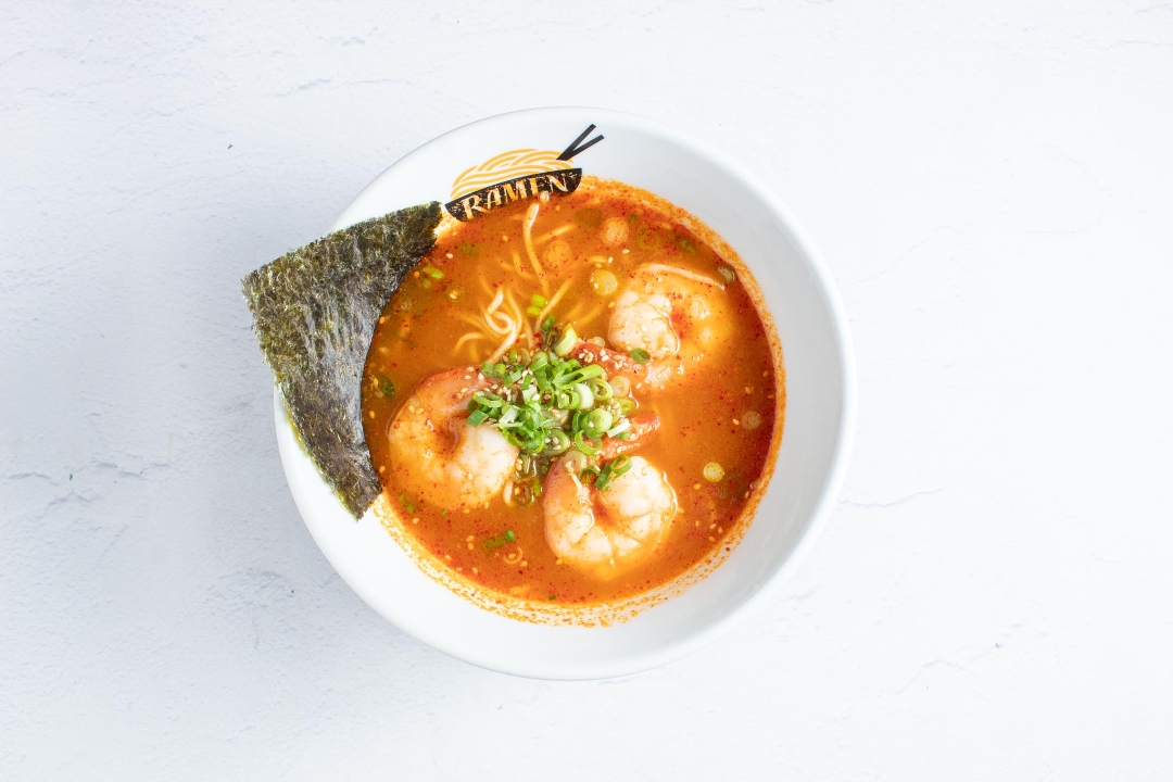 Tom Yum Seafood Ramen.