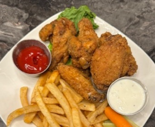 6 Piece Wings & Fries.