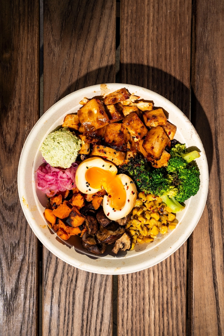 Build Your Own Sambal-Glazed Tofu Bowl.