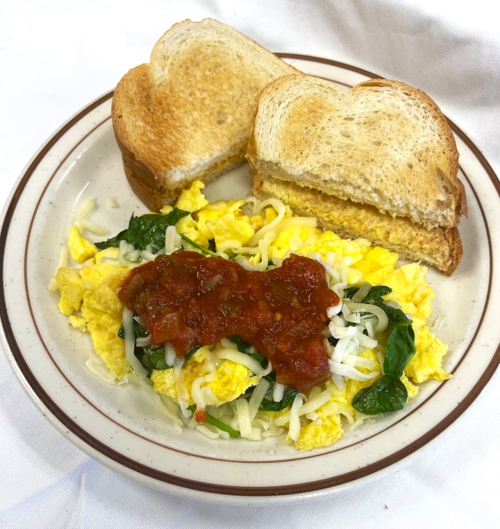 EGG SPINACH SCRAMBLE.