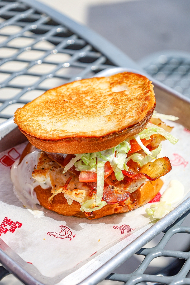 Bacon Ranch Grilled Chicken Club (brioche bun).
