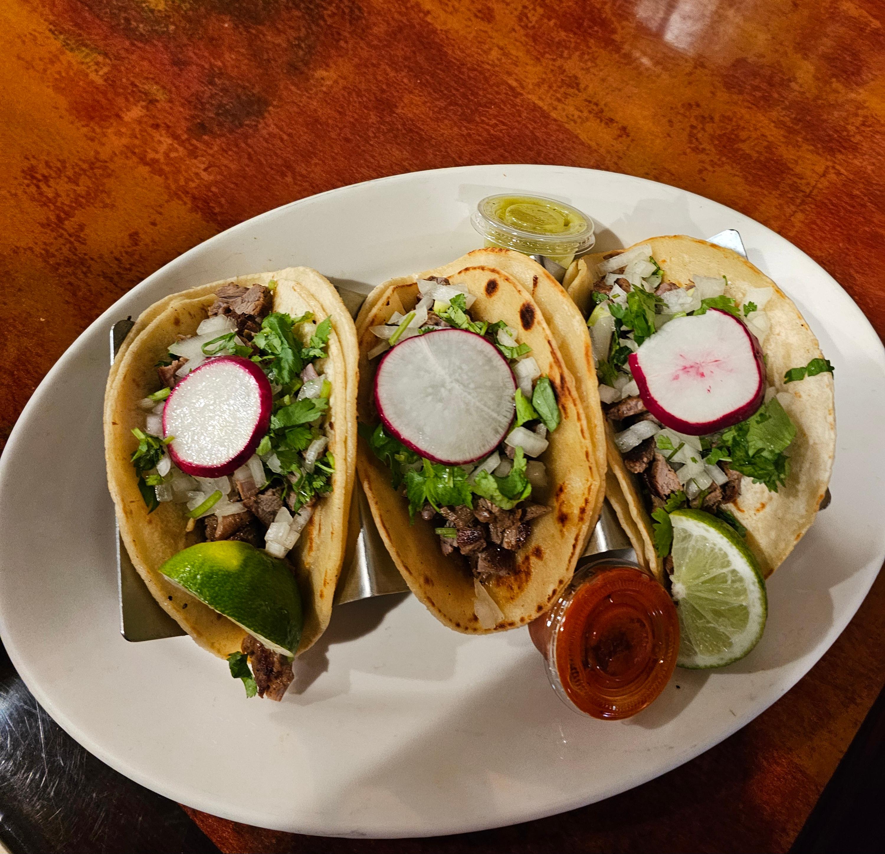 Tacos Carne Asada (Steak).