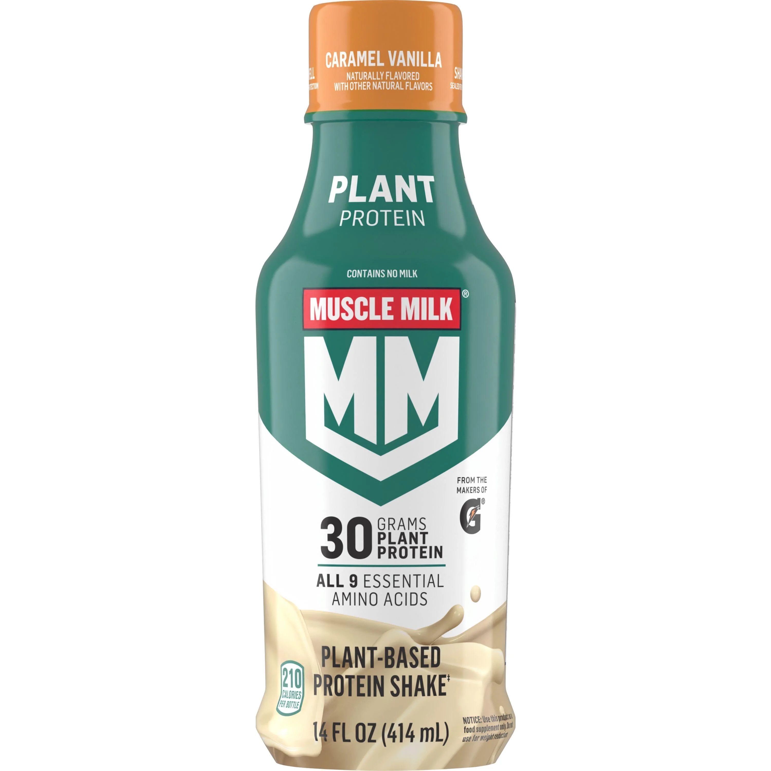 Muscle Milk Plant Based Protein Shake Caramel Vanilla.