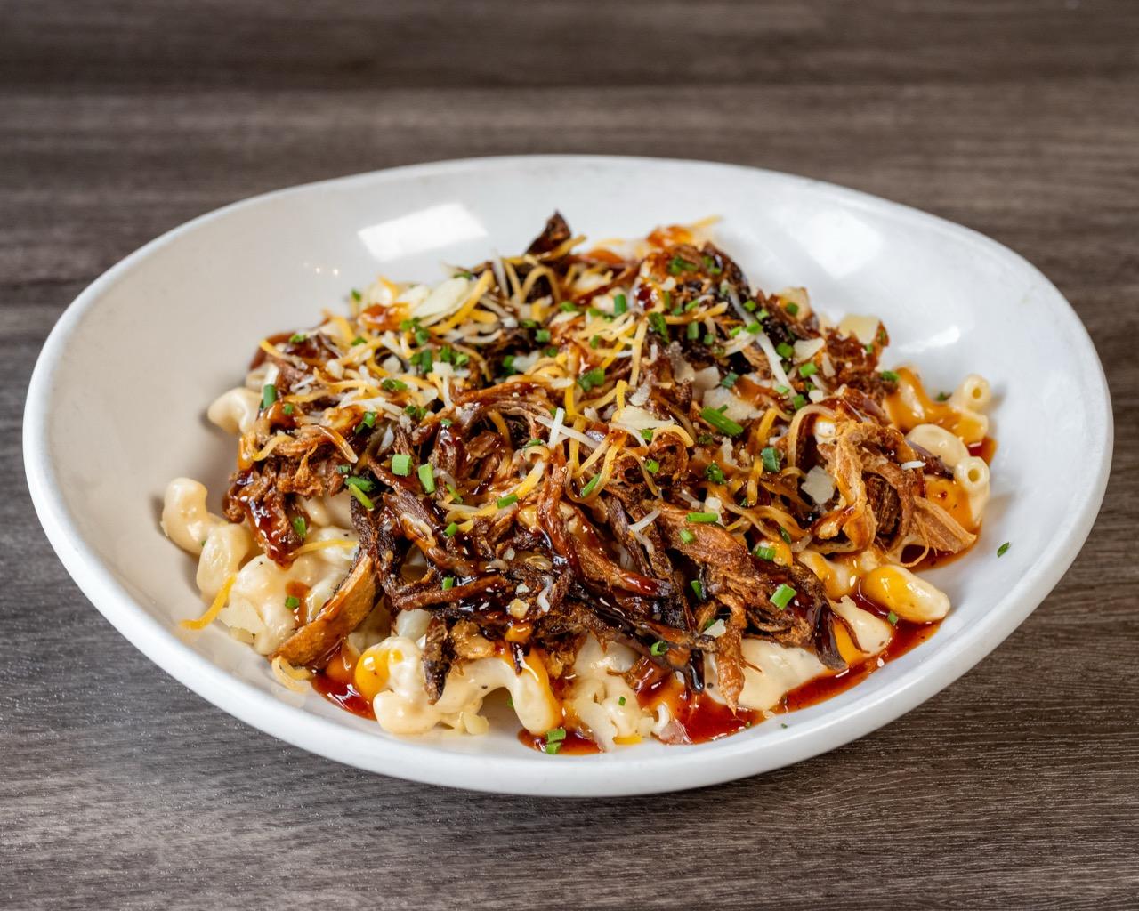 Bourbon Bacon Mac N Cheese.