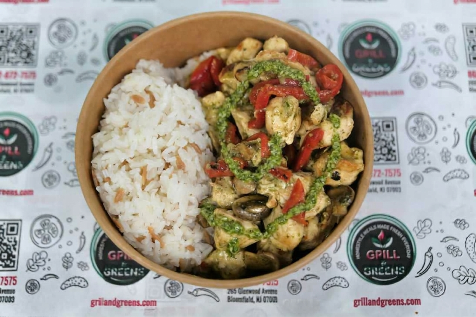 Pesto Chicken with Rice.