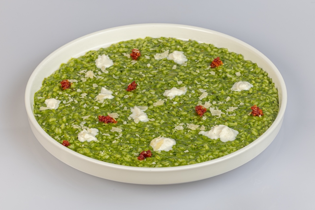 Risotto al pesto.