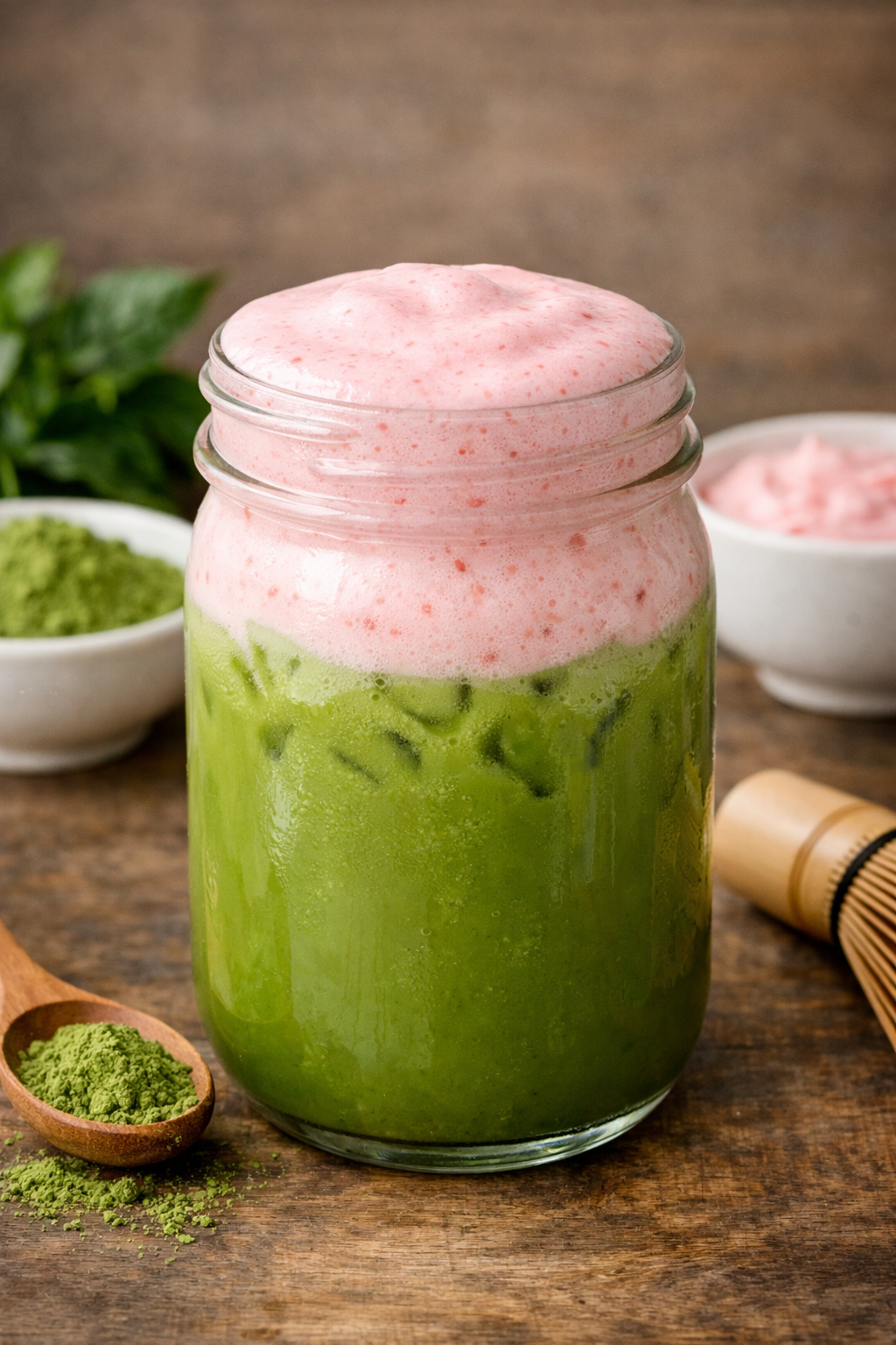 STRAWBERRY MEADOW MATCHA (ICED).