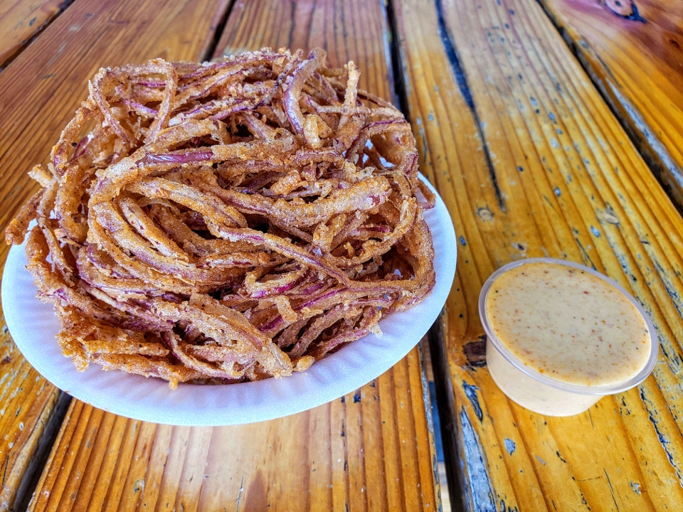 Fried Onion Strings.