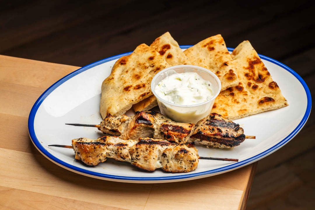 Chicken Souvlaki Platter.
