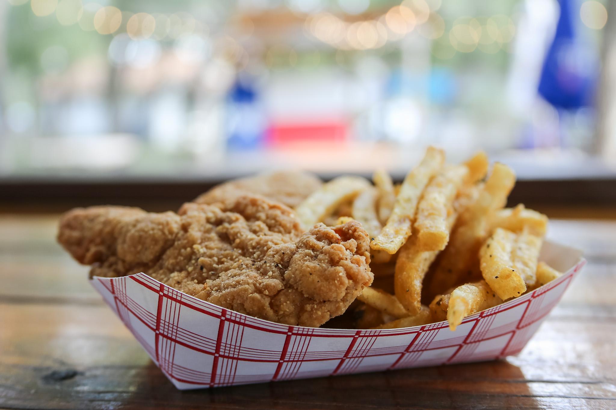 CHICKEN STRIP BASKET.