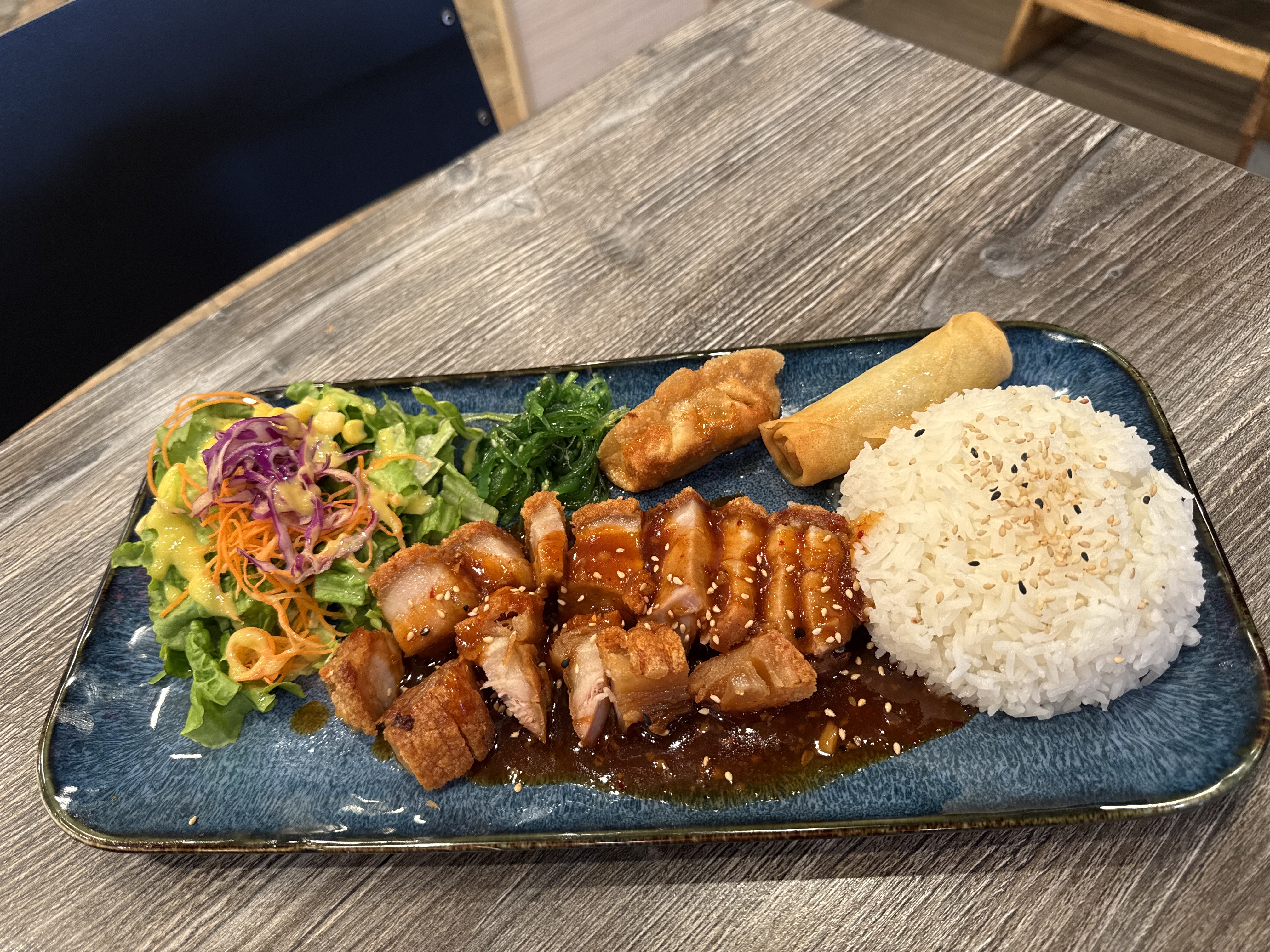 Crispy pork bento.