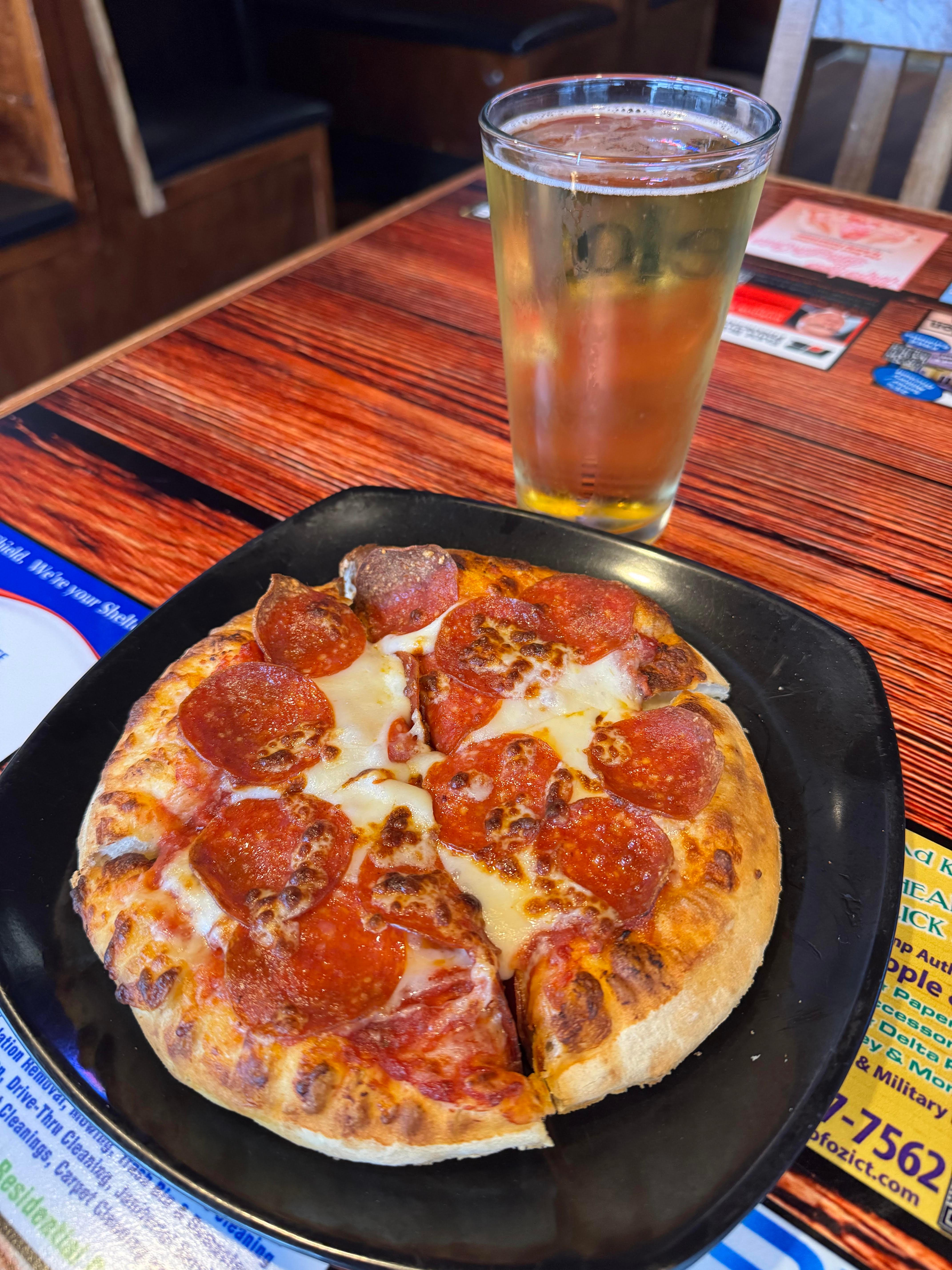 7" Pepperoni Pizza.
