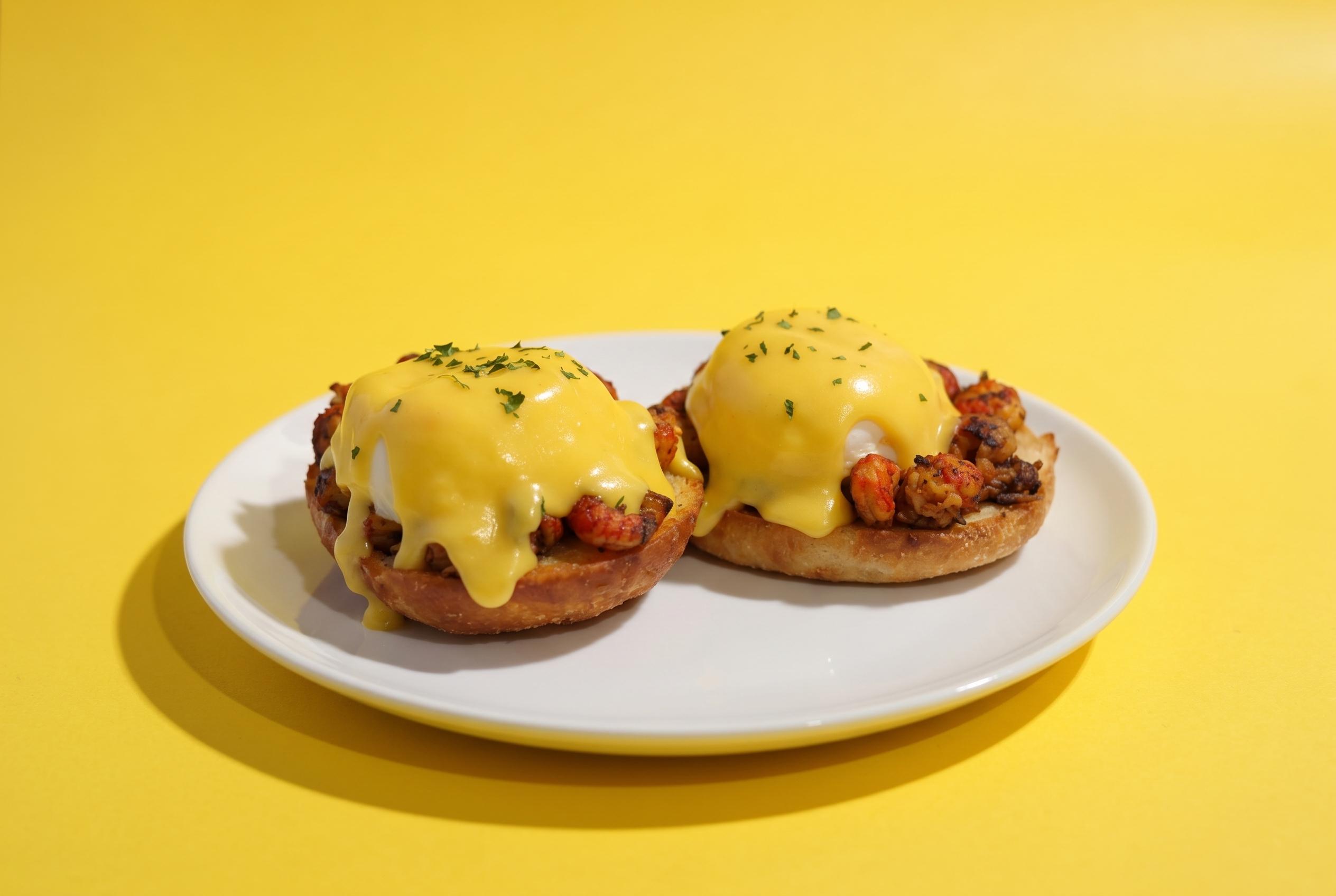 Crawfish Eggs Benedict.